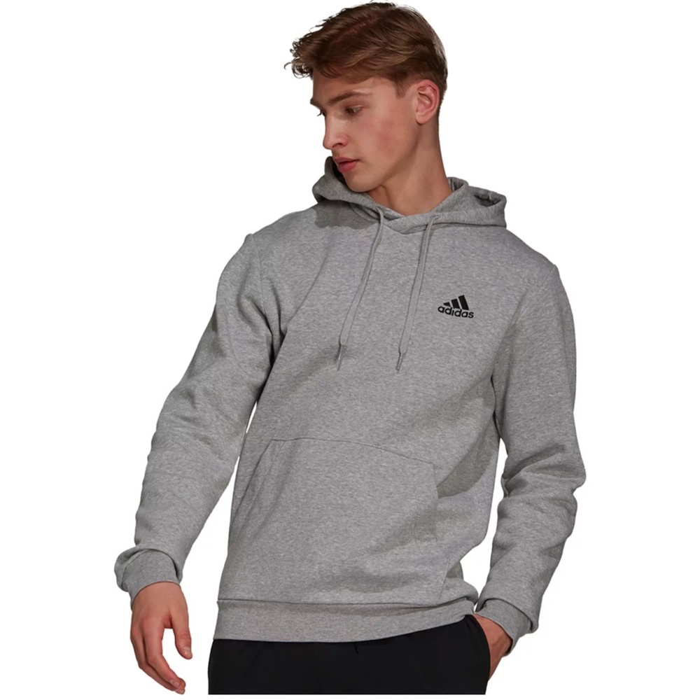 Adidas Men's MGH Solid Grey Game and Go Fleece Lined Pullover Hoodie